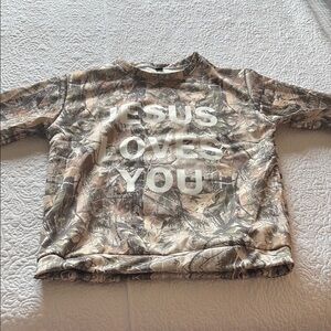 Camo 'Jesus Loves You' Kids Shirt